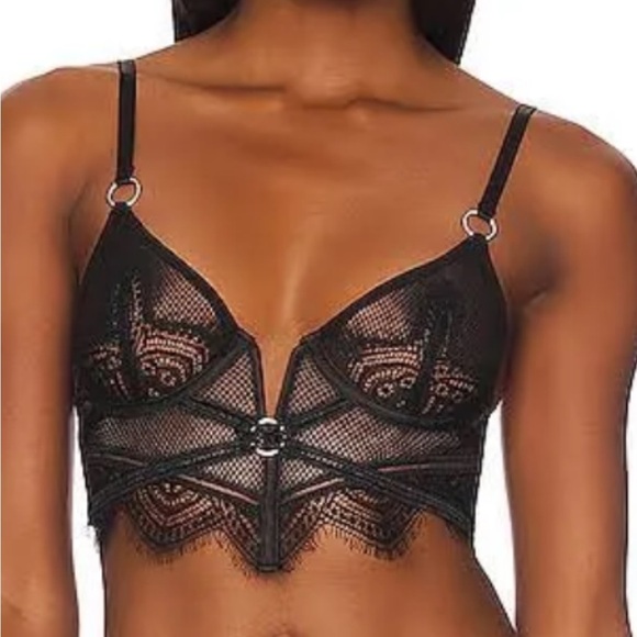 Thistle and Spire Other - Thistle and Spire Black Eros Lace Longline Bra 32B Bralette Top